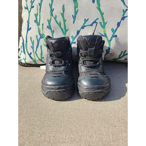 Timberland Black Baby Combat Boots - Size 4C Leather - Picture 2 of 10